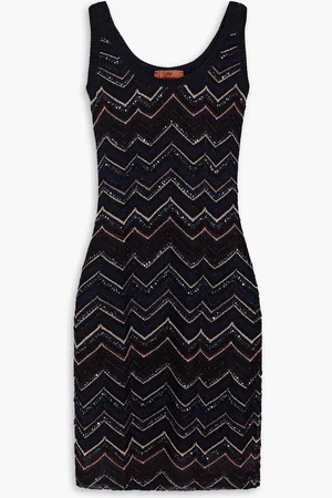 Missoni Sequin-embellished crochet-knit mini dress - Blue - IT 48