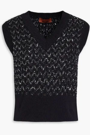 Missoni Sequin-embellished crochet-knit vest - - IT 38