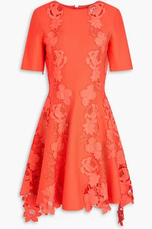 Oscar de la Renta Guipure lace-trimmed jersey dress - - XS