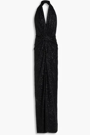 Costarellos Open-back sequined tulle gown - - FR 42