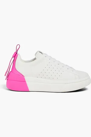 RED(V) Two-tone perforated leather platform sneakers - Pink - EU 35