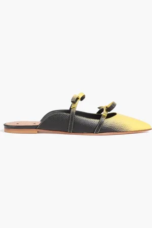 RED(V) Bow-embellished dégradé snake-print leather slippers - - EU 37