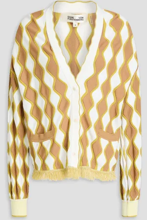 Diane von Furstenberg Lyn intarsia-knit cardigan - Yellow - S