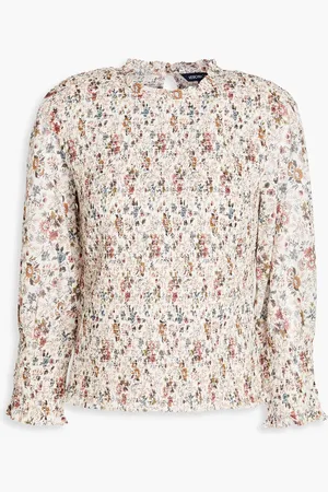VERONICA BEARD Kali ruffled floral-print cotton top - - US 0