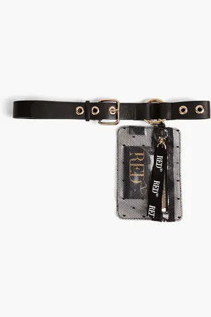 RED(V) Appliquéd leather belt - - S