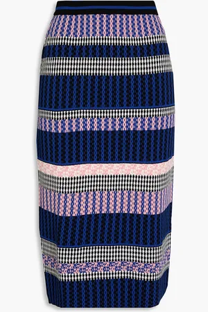 Diane von Furstenberg Bernarda jacquard-knit midi skirt - Blue - XXS
