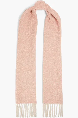 Holzweiler Fringed alpaca-blend bouclé scarf - Pink - ONESIZE