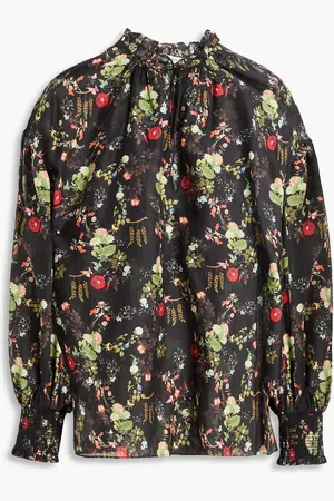 ALICE+OLIVIA Alice Olivia - Floral-print cotton and silk-blend blouse - - M