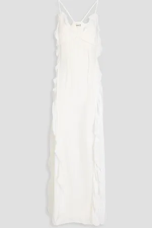Simkhai Emily ruffled cupro-blend crepe maxi dress - - US 4
