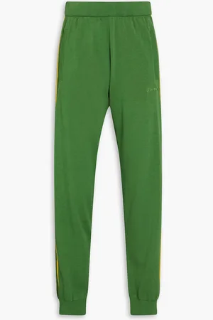 adidas Embroidered cotton track pants - Green - S