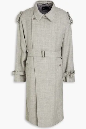 Emporio Armani Belted wool coat - Gray - IT 50