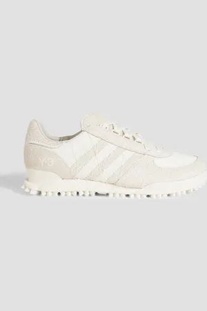 Y-3 Marathon TR shell, suede and leather sneakers - White - UK 8