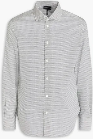 Emporio Armani Printed cotton and Lyocell-blend poplin shirt - - XS