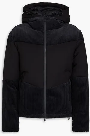 Emporio Armani Quilted corduroy-paneled twill hooded down jacket - - IT 58