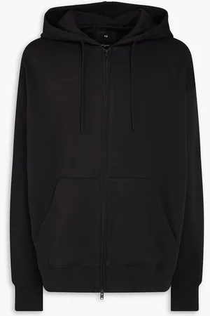Y-3 Logo-print French cotton-terry drawstring hoodie - - XS