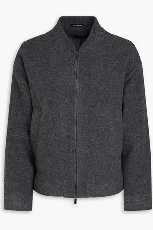 Emporio Armani Brushed wool-blend felt jacket - Gray - IT 56