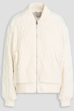 Simkhai Quilted shell and cable-knit bomber jacket - White - M