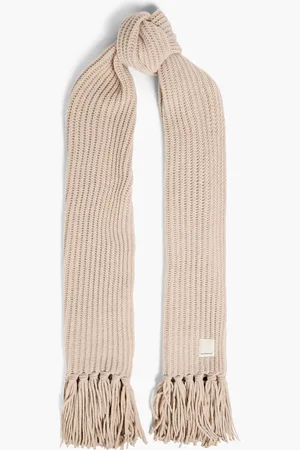 Emporio Armani Fringed wool-blend scarf - Neutral - OneSize