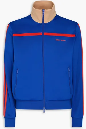 adidas Embroidered color-block jersey zip-up track jacket - Blue - S
