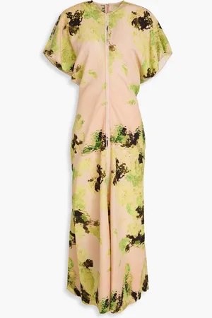 Victoria Beckham Printed cloqué midi dress - Pink - UK 6