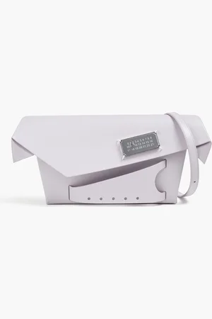 Maison Margiela Snatched leather clutch - Purple - OneSize