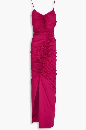 Victoria Beckham Ruched stretch-jersey maxi dress - Purple - UK 16