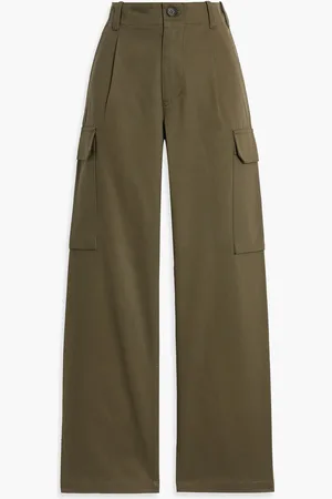 NILI LOTAN Yannic cotton-twill cargo pants - Green - US 00