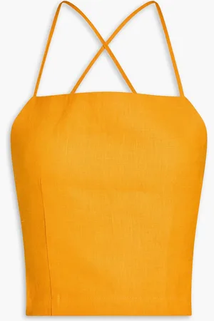Mara Hoffman Carrie cropped hemp top - Yellow - S