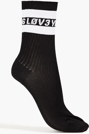 RED(V) Cotton-blend jacquard socks - - S/M