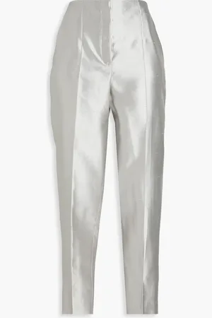 THEORY Silk-shantung tapered pants - Gray - US 4