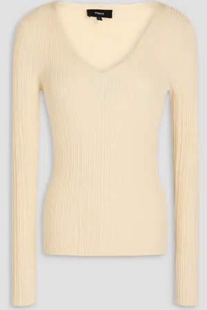 THEORY Ribbed wool-blend sweater - White - L