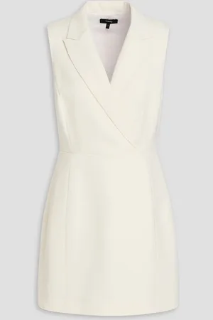 THEORY Wrap-effect crepe mini dress - White - US 12