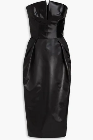Maison Margiela Strapless pleated duchesse-satin midi dress - - IT 46