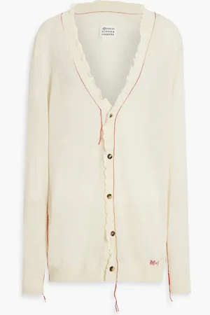 Maison Margiela Ruffled wool, silk and cotton-blend cardigan - Yellow - XS
