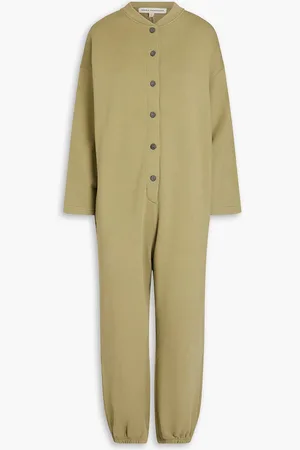 Mara Hoffman Sabina cropped French cotton-blend terry jumpsuit - Green - S