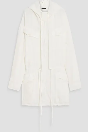 Maison Margiela Cupro-blend hooded parka - White - IT 38