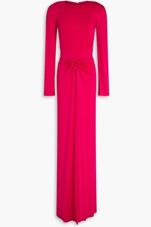 Victoria Beckham Open-back ring-embellished satin-jersey gown - Pink - UK 4