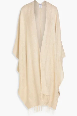 Brunello Cucinelli Fringed metallic woven poncho - Metallic - OneSize