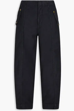 Frame Cotton-canvas wide-leg pants - Gray - 27