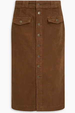 Frame The Penelope stretch-cotton corduroy midi skirt - - US 4