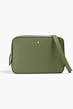 Montblanc Textured-leather messenger bag - Green - OneSize