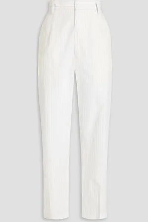 Maison Margiela Cropped pinstriped cotton straight-leg pants - - IT 40