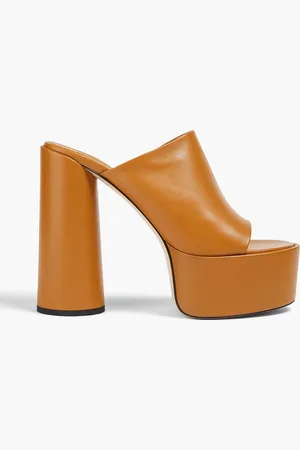 Wandler Electra leather platform mules - Brown - EU 39