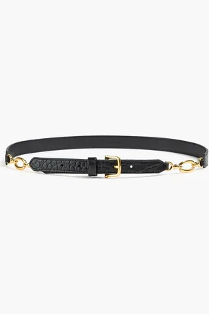 Frame Croc-effect leather belt - - L