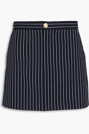 Frame Pinstriped wool mini skirt - Blue - L