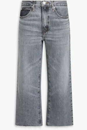 Frame The Relaxed Straight Raw Fray high-rise straight-leg jeans - - 25
