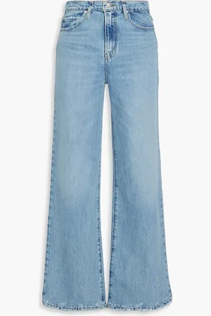 Frame Le Jane distressed high-rise wide-leg jeans - Blue - 29