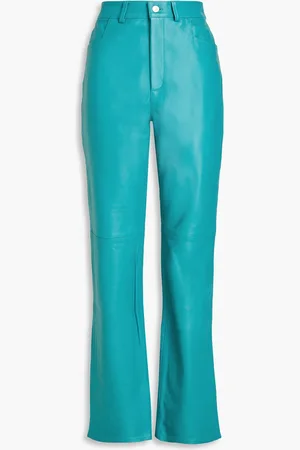 Wandler Aster leather straight-leg pants - Blue - L