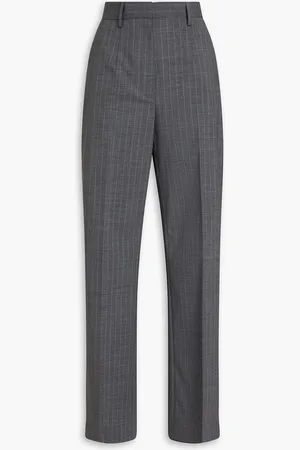 Maison Margiela Pinstriped woven straight-leg pants - Gray - IT 38