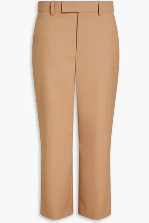 Frame Wool-blend twill straight-leg pants - Brown - US 6